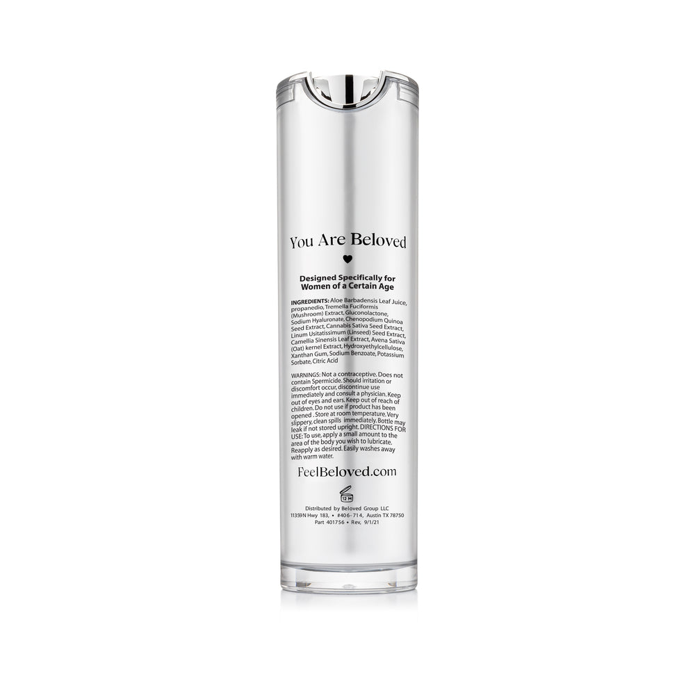 Beloved Intimacy Serum 30 ml bottle with detailed product information and instructions on the back.