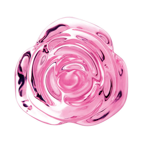 b-Vibe Glass Pink Roses Training Plug Set features a rose-shaped, sleek glass design in a dusty pink hue.