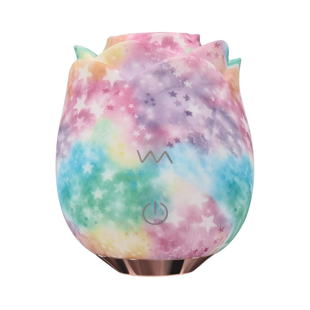 Adam and Eve Eves Ravishing Rose Tapping Clitoral Stimulator in a stunning galaxy rainbow finish.