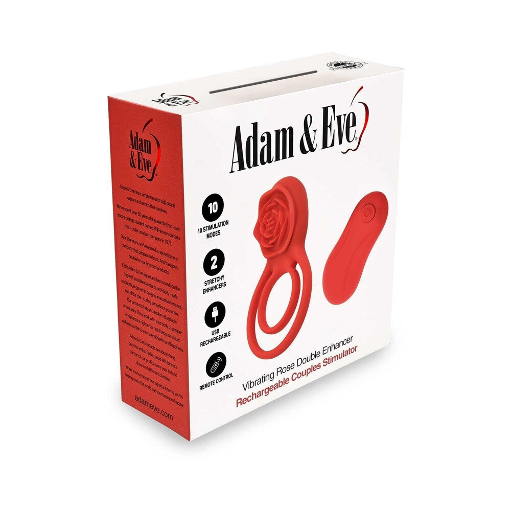 Adam & Eve Double Ring Vibrating Rose Cock Ring