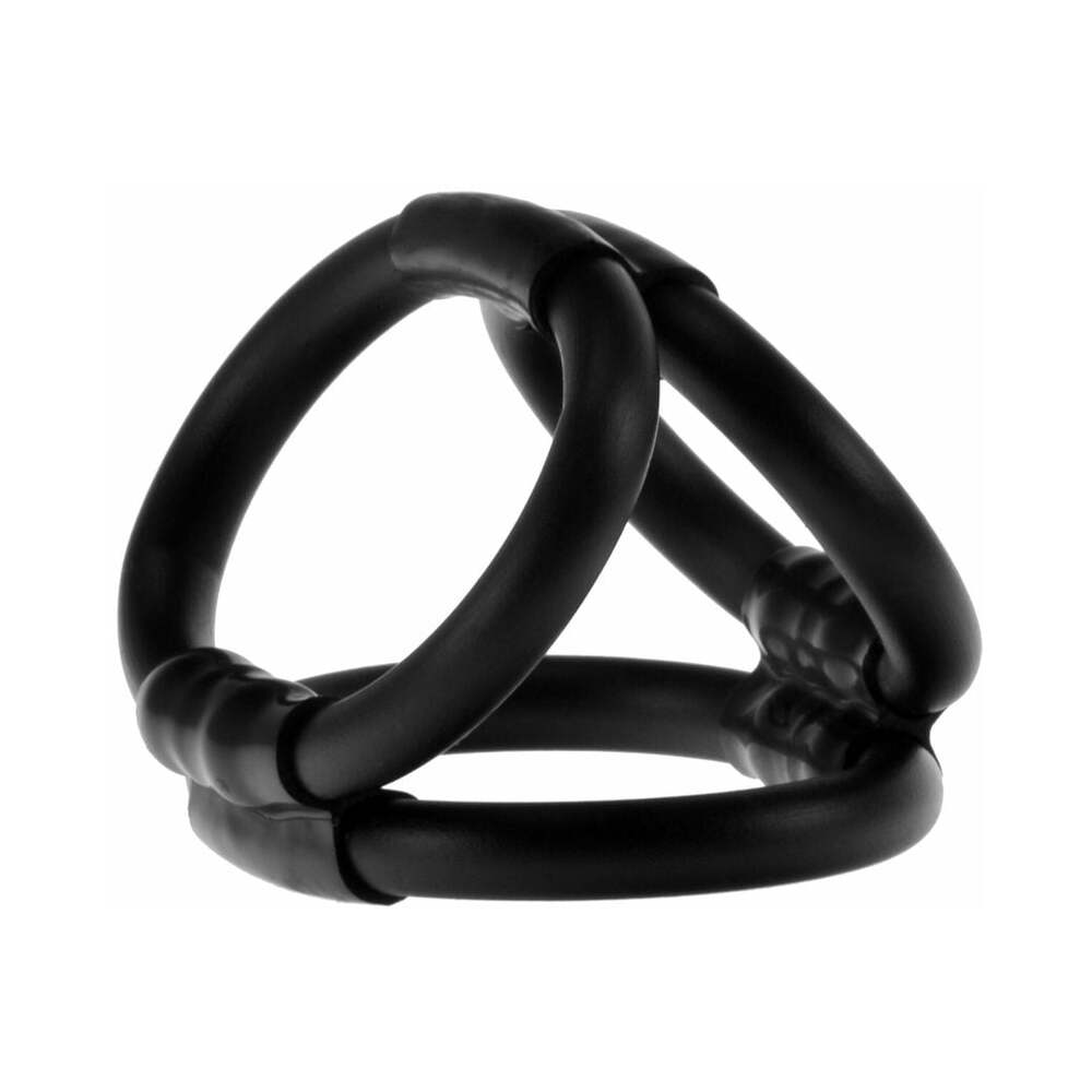 Me You Us Caged Up 3-Ring Cock Cage Black