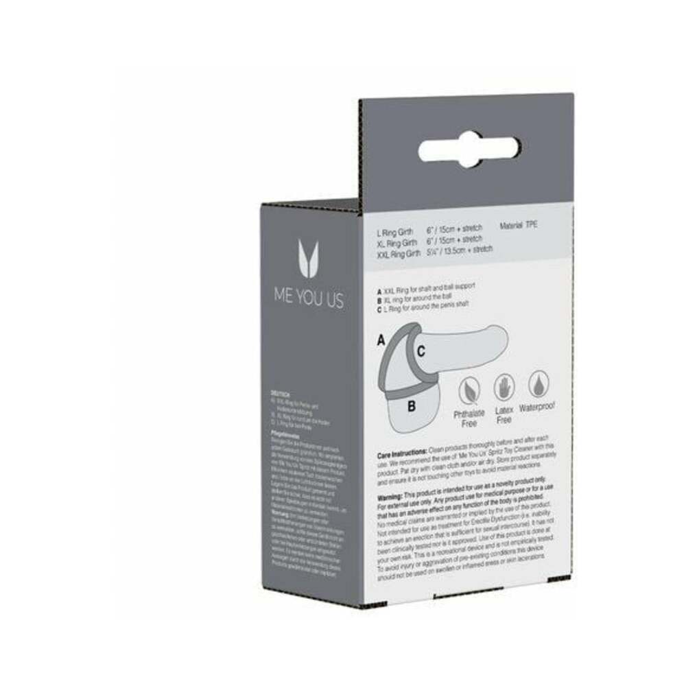 Me You Us Caged Up 3-Ring Cock Cage Black