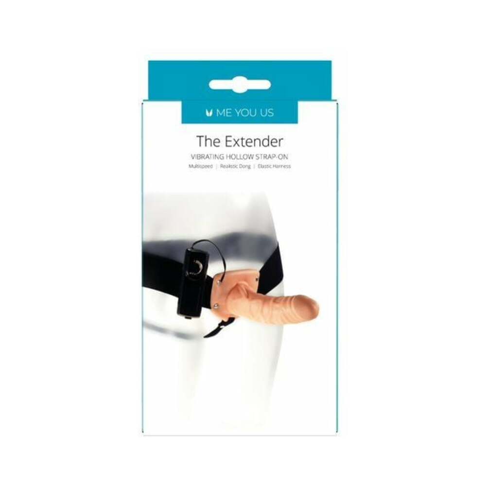 Me You Us The Extender Vibrating Hollow Strap-On Vanilla