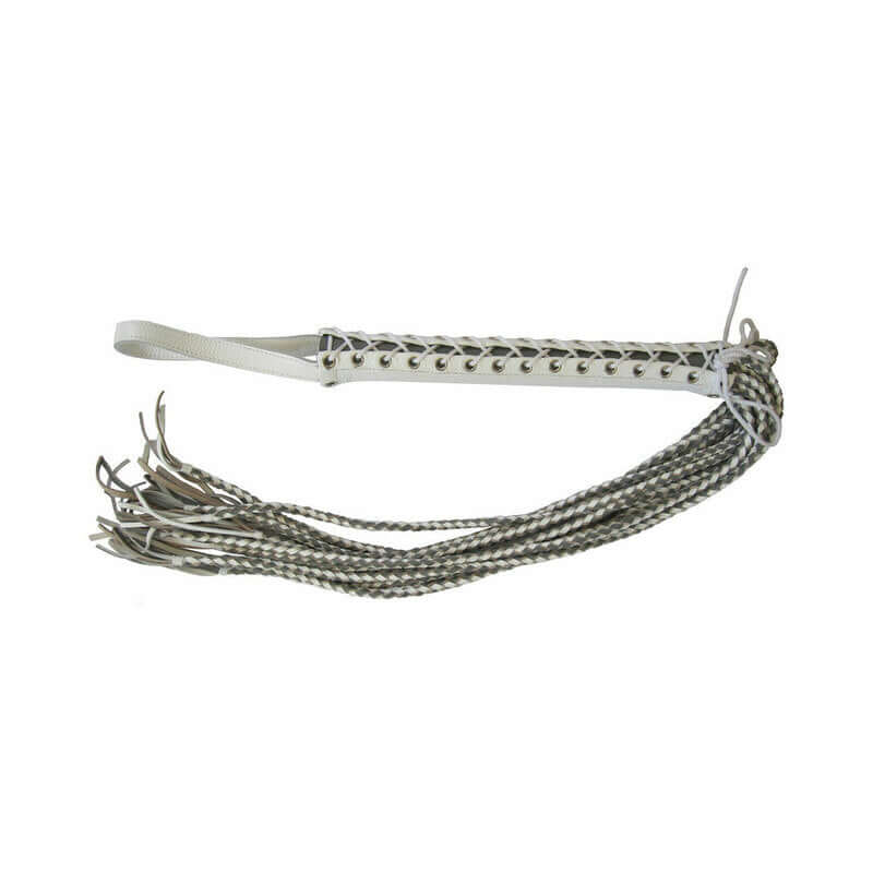 Leather Corset Flogger White/Grey