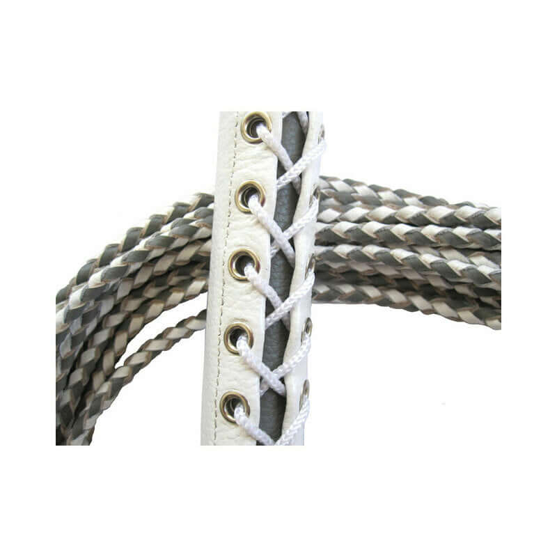Leather Corset Flogger White/Grey