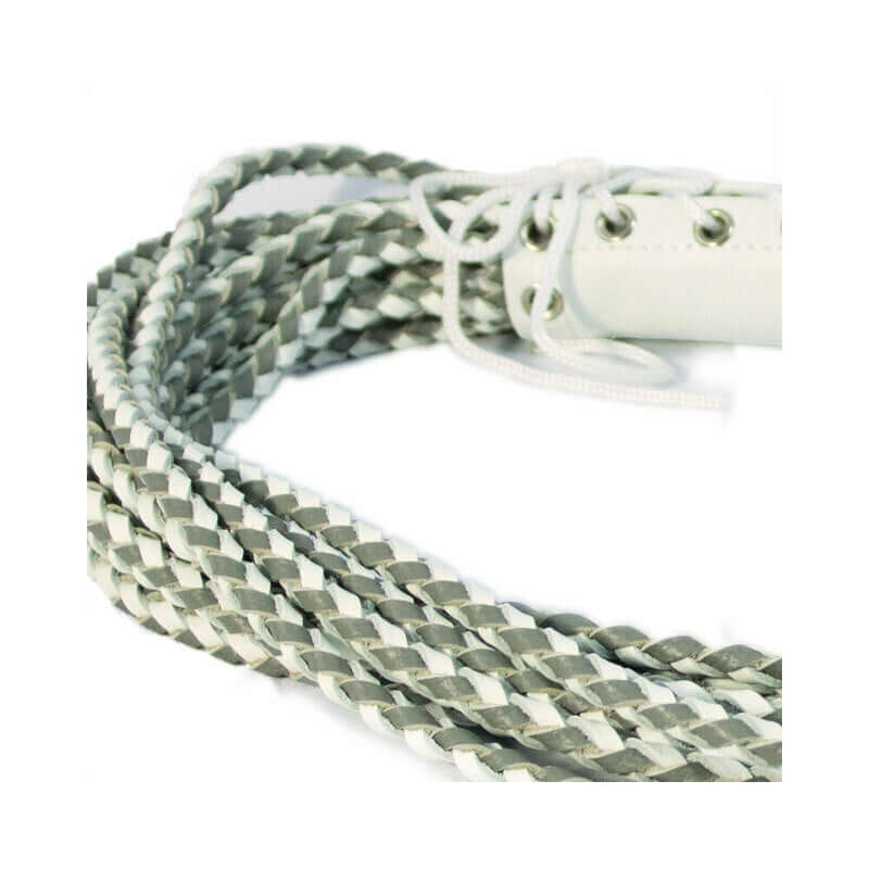 Leather Corset Flogger White/Grey
