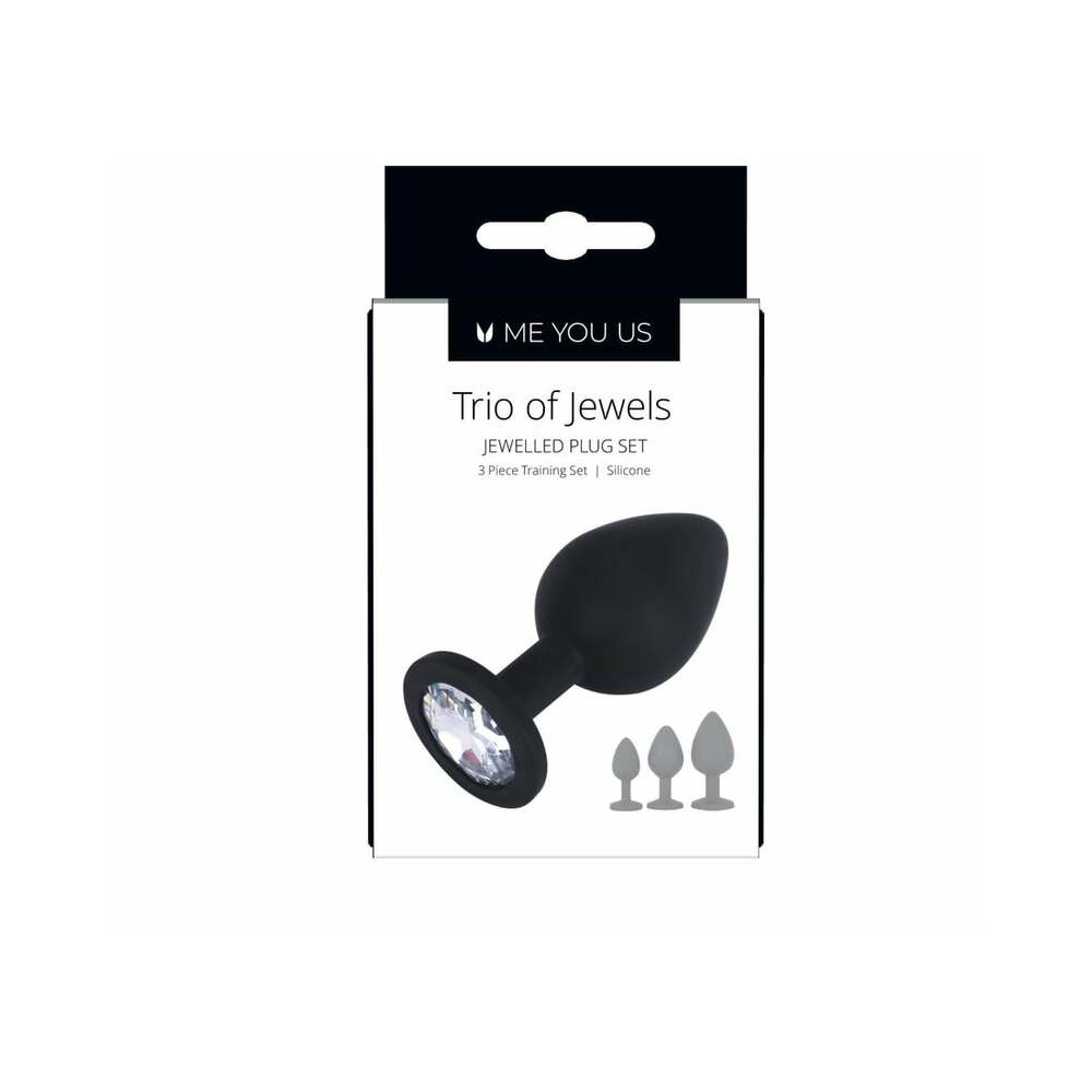 Me You Us Trio of Jewels 3-Piece Training Plug Set Black