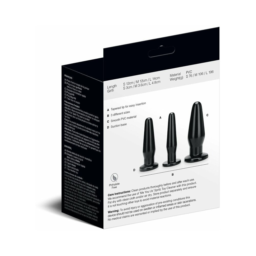 Me You Us Anal Training Kit 3-Piece Plug Set