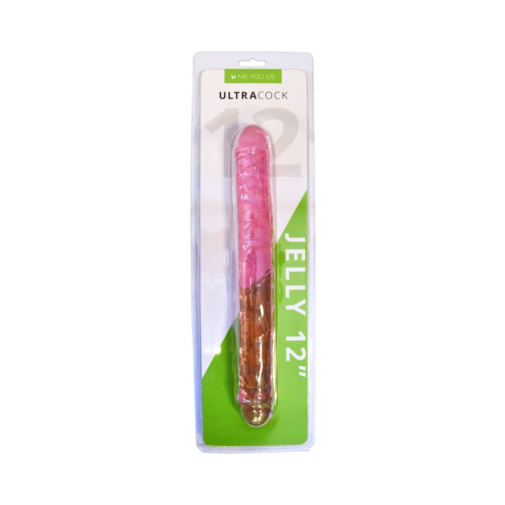 Me You Us Ultra Cock 12 inch Jelly Double Ended Dildo Pink