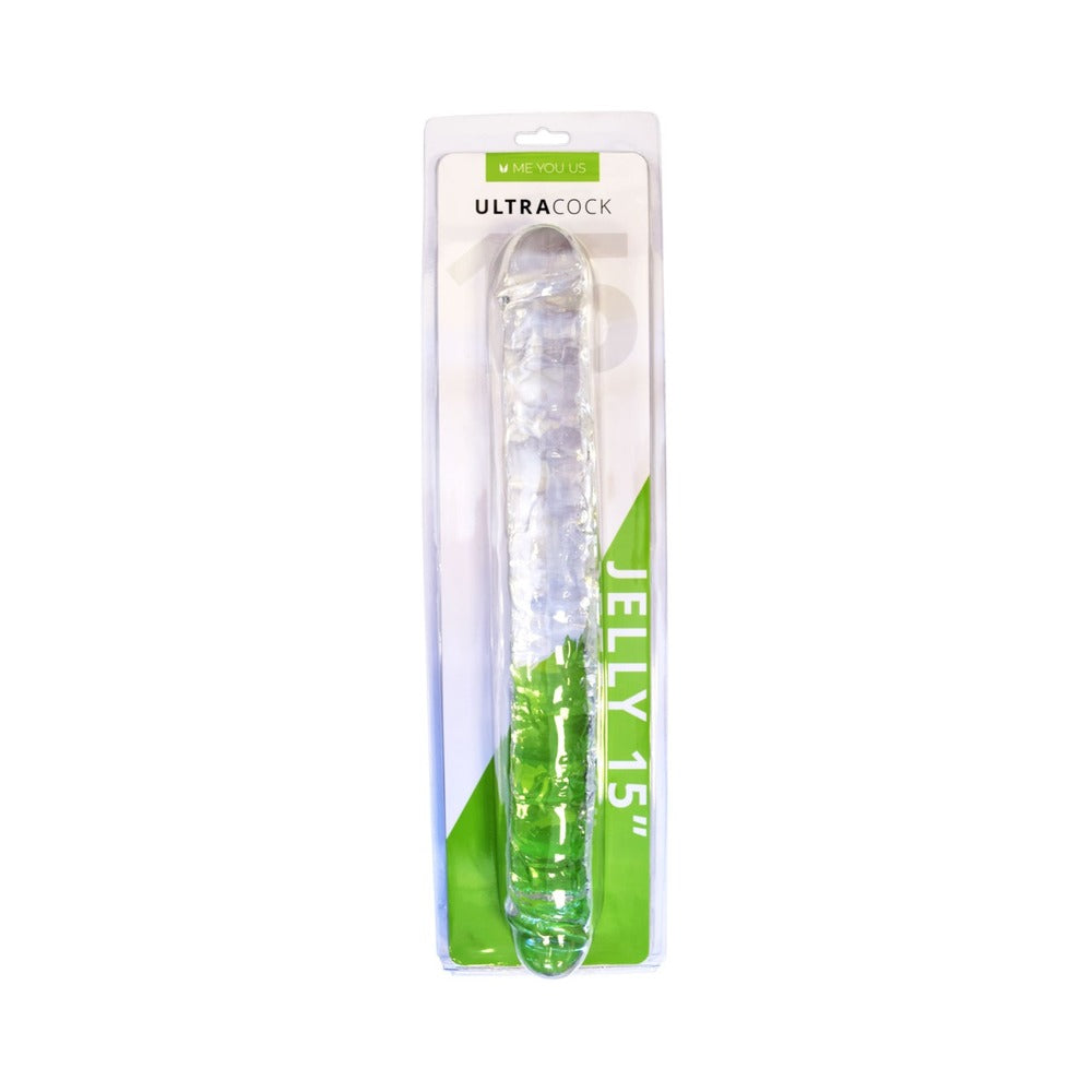 Me You Us Ultra Cock 15 inches Jelly Double Ended Dildo Clear