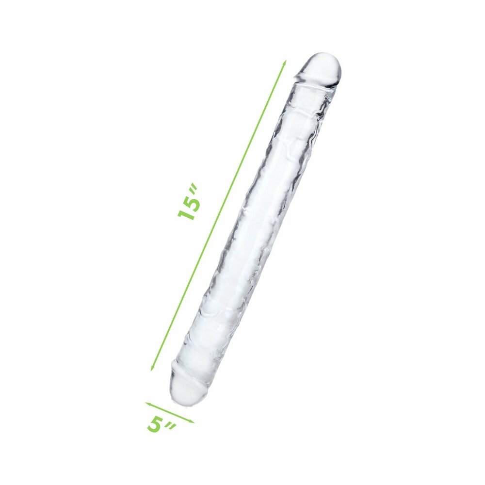 Me You Us Ultra Cock 15 inches Jelly Double Ended Dildo Clear