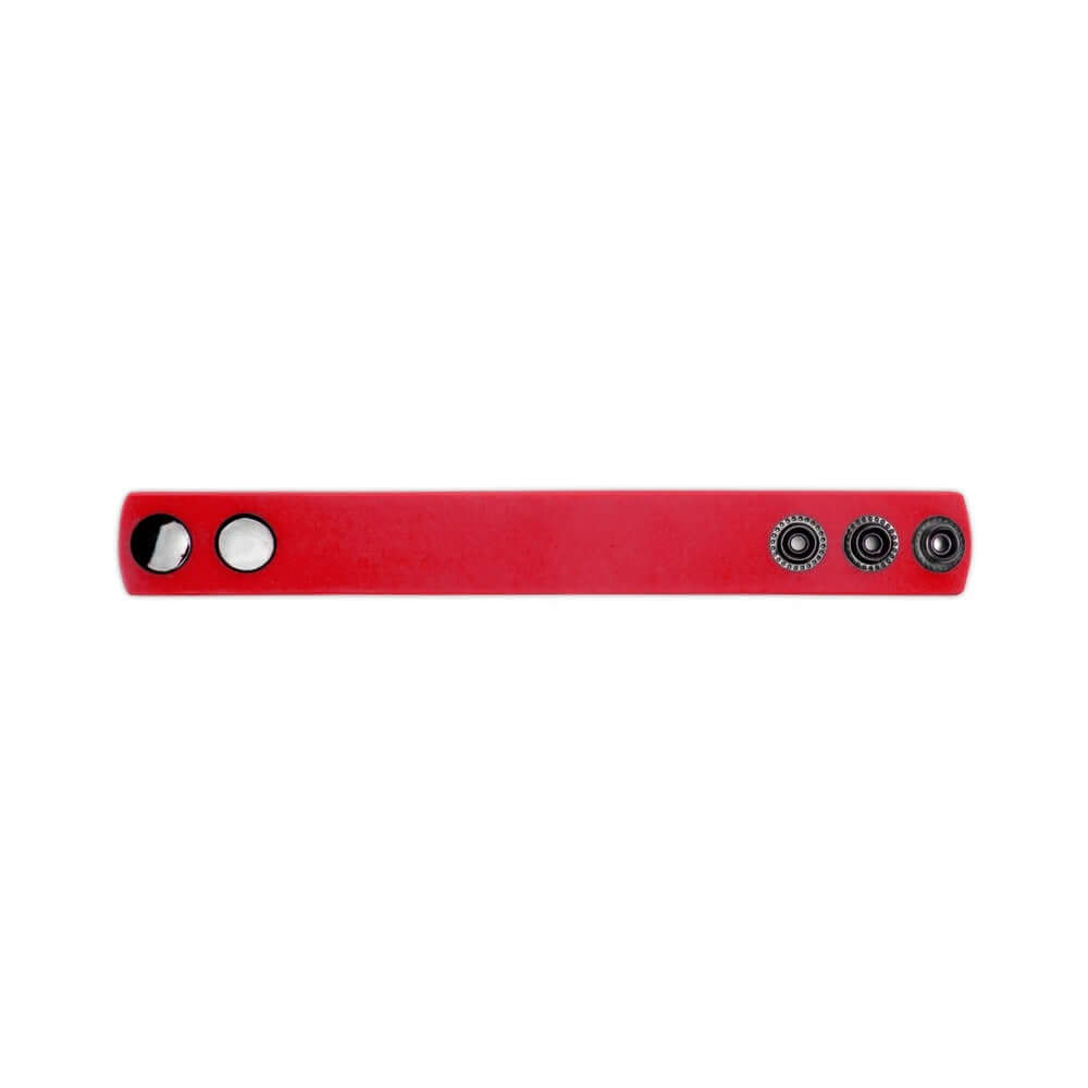 Prowler RED Silicone Cock Strap Red in vibrant red color with fasteners, designed for comfort and support.