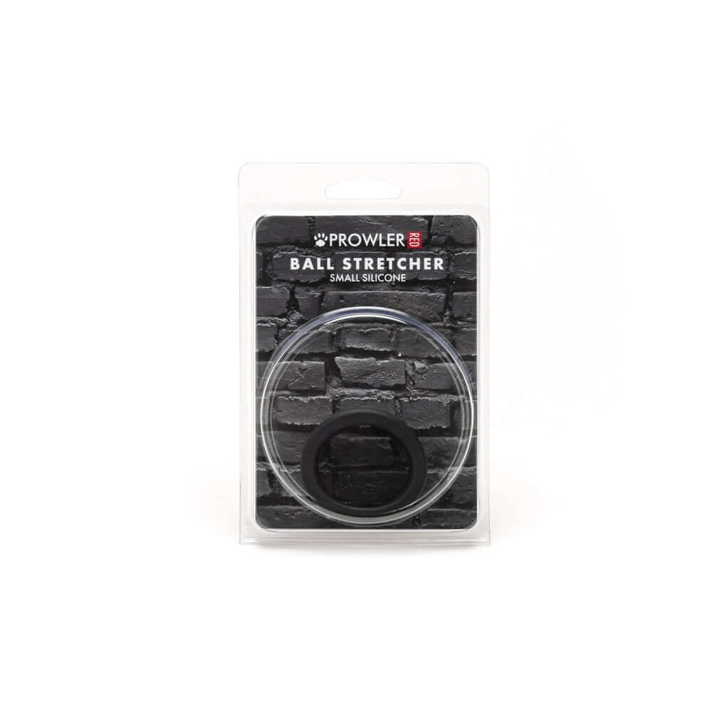 Prowler RED Silicone Ball Stretcher Black S packaging on a gray brick background.