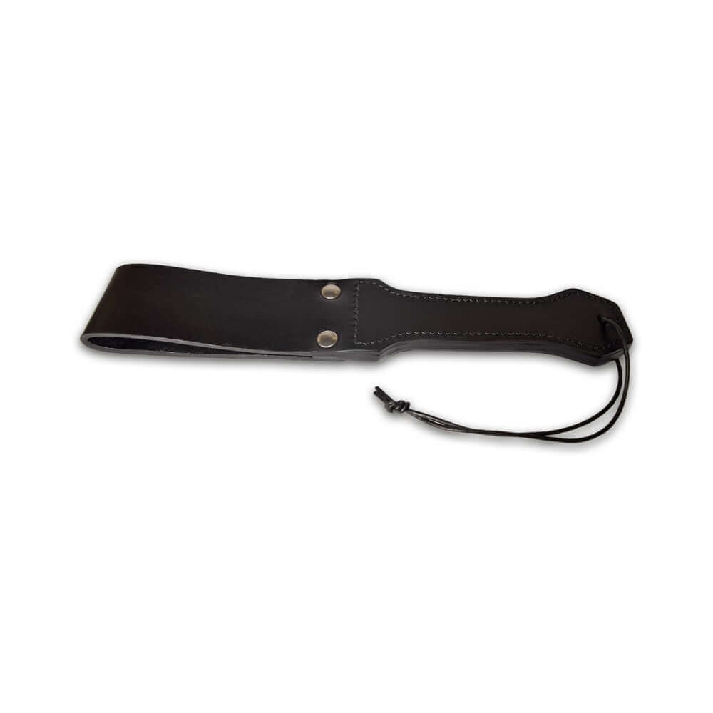 Prowler RED Leather Paddle Black S with durable leather construction and sleek black finish, designed for controlled impact.