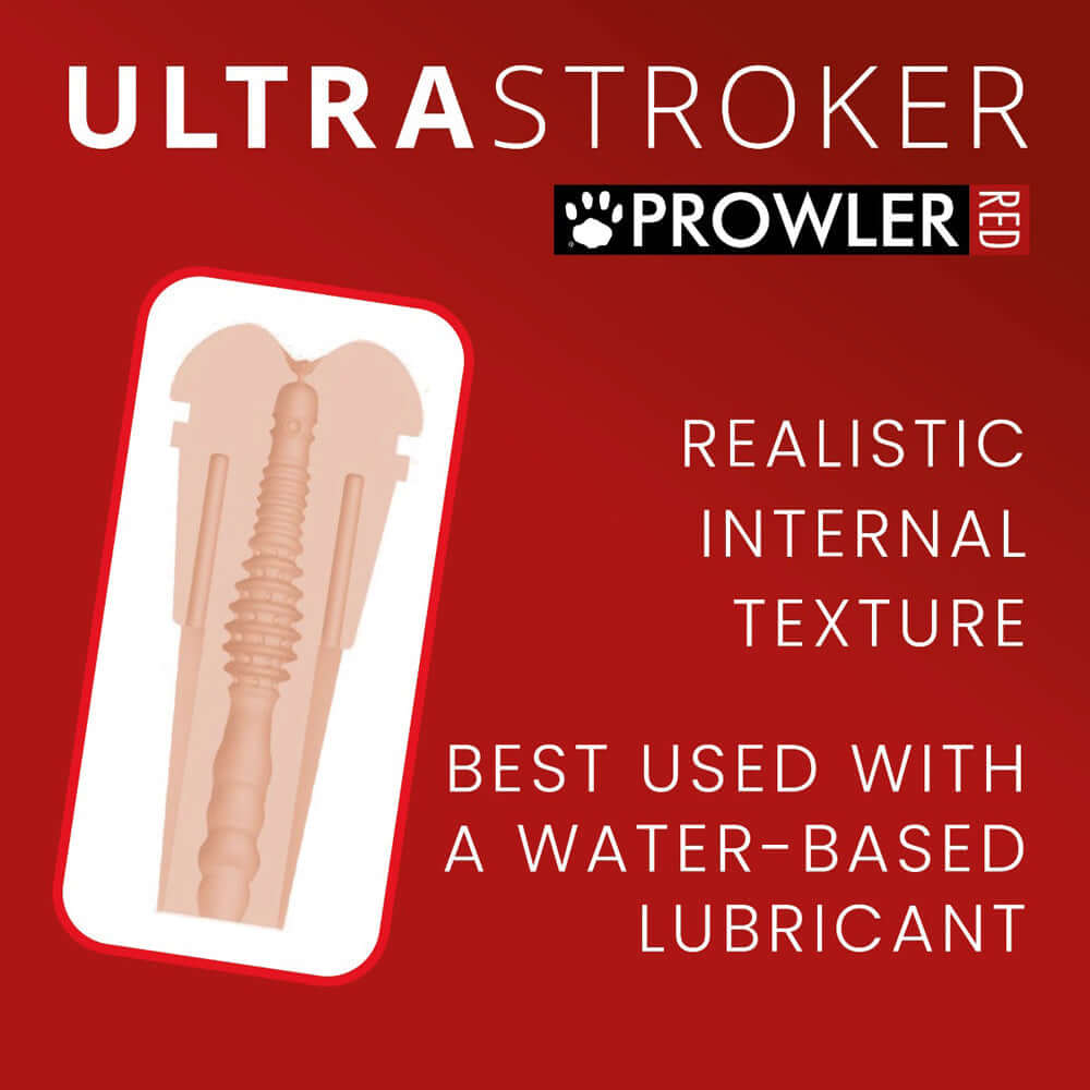 Prowler RED Boy Pussy Ultra Stroker with realistic internal texture and instructions for use.