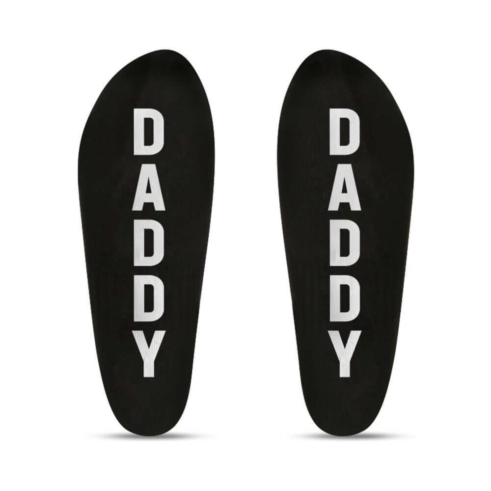 Prowler RED Ankle Sock Daddy featuring bold 'DADDY' text on a stylish black background.