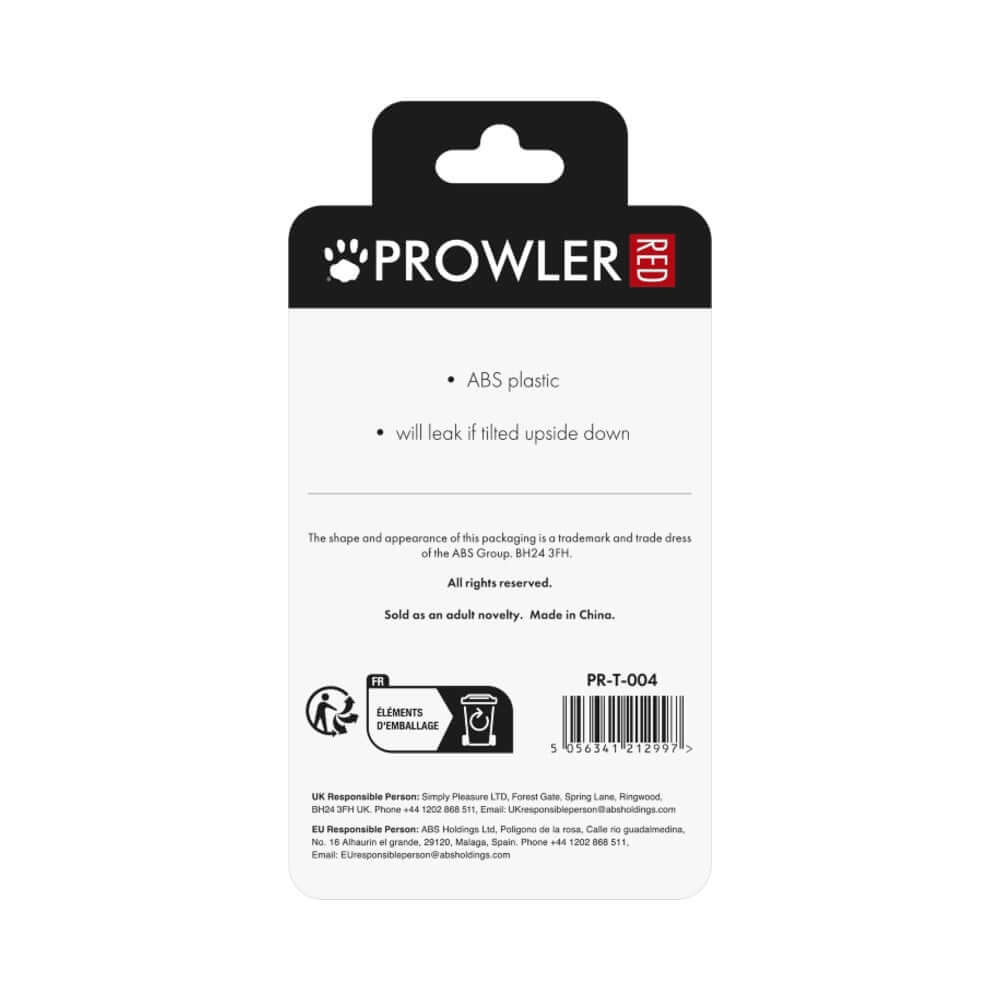 Prowler RED Toppers The Single Black packaging back showing ABS plastic details and usage instructions.