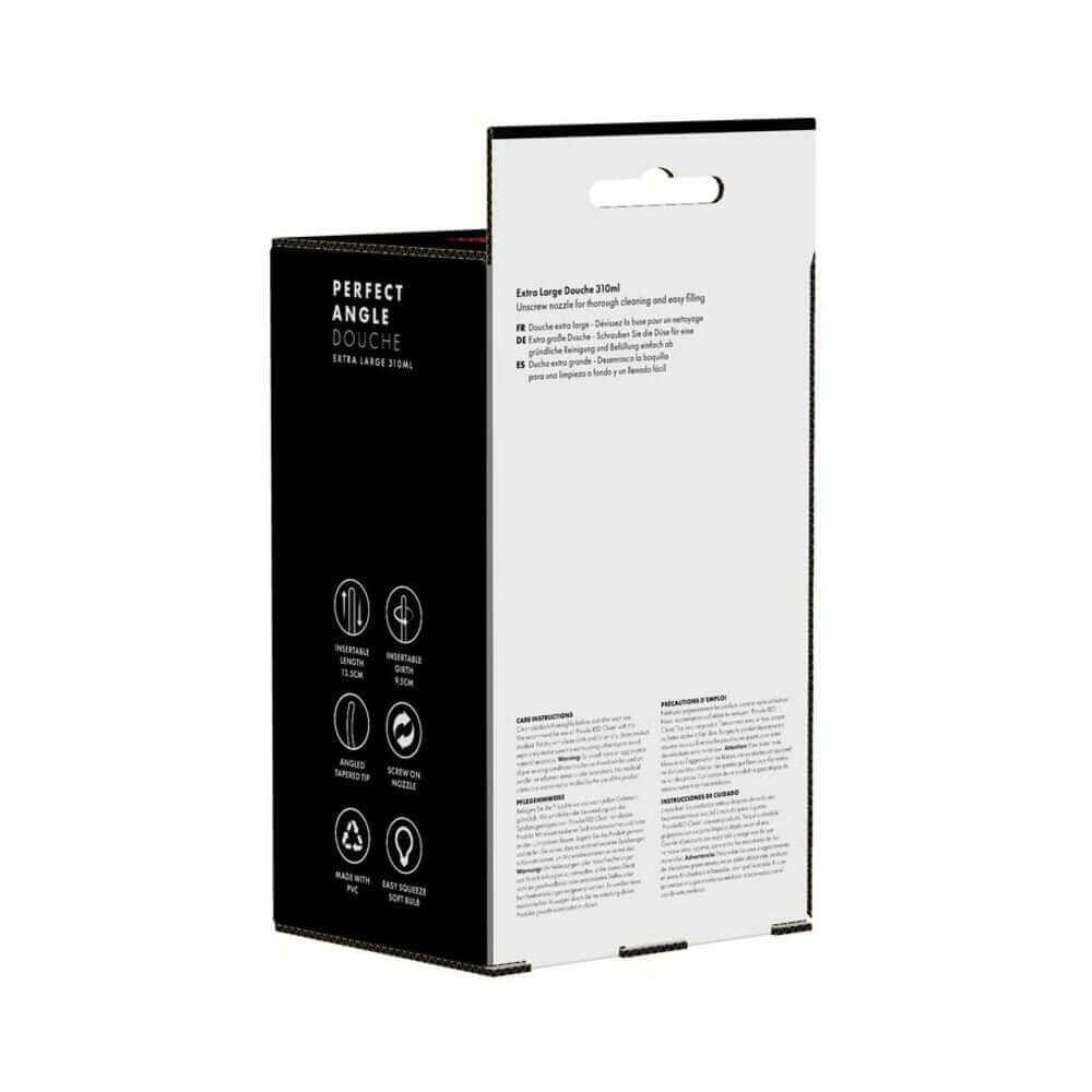 Prowler RED Perfect Angle Douche Black product packaging showcasing ergonomic design and features.