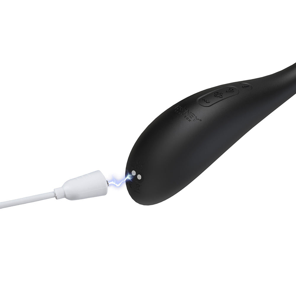 Honey Play Box Puff App-Controlled Inflatable Kegel Ball Black