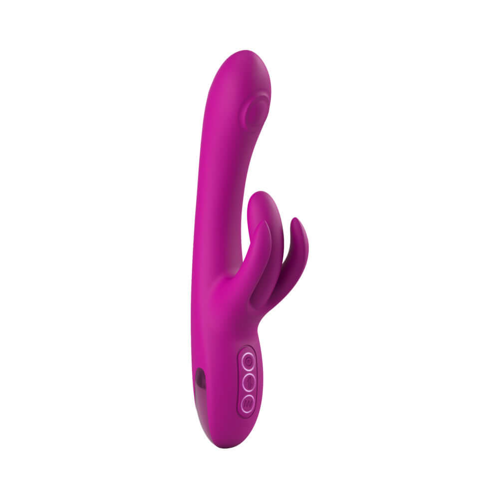 JimmyJane Touch-Me Pro Rabbit Vibrator in vibrant pink with dual-action design and ergonomic controls.