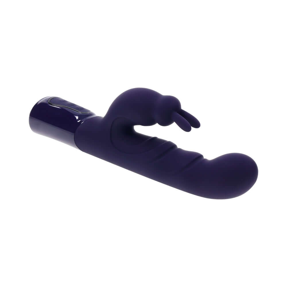 Evolved Big Deal Rabbit Vibrator Purple showcasing its girthy design and dual motors for optimal pleasure.