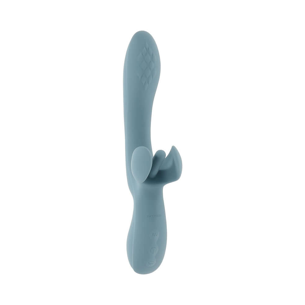 Evolved Take Your Flick Massager Blue presenting flexible arms for dual stimulation and pinpoint pleasure.