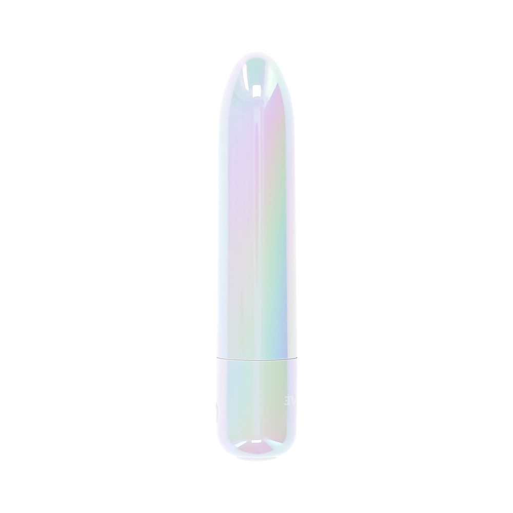 Evolved Easy Does It Vibrator Iridescent in a sleek lipstick-shaped design with a pearly finish.