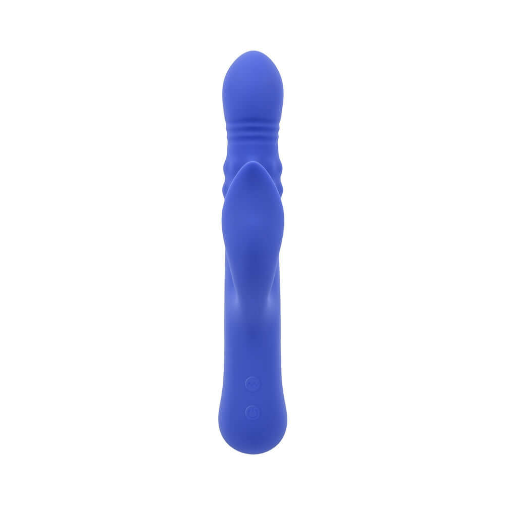 Evolved Pop Goes The O Vibrator Blue showcasing its sleek design and powerful stimulation features.