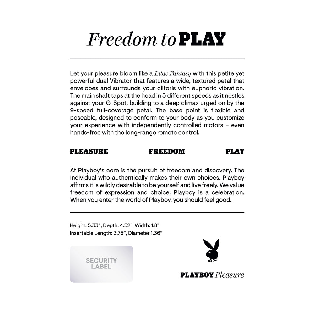 Playboy Lilac Fantasy Dual Vibrator
