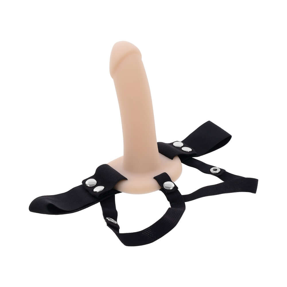 Selopa Our First Hollow Strap-On Light featuring a smooth hollow dildo and adjustable straps for comfort.