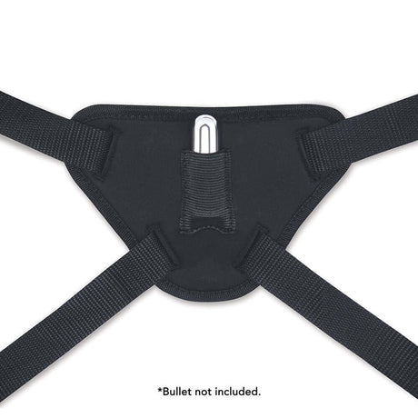 b-Vibe Every Body Strap-On Harness Set with 6 inch Dildo Peg harness back view with adjustable straps