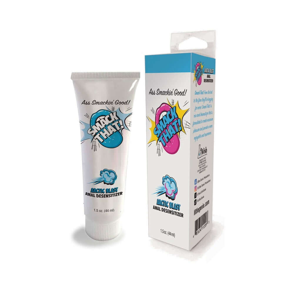 Smack That Anal Desensitizer Arctic Blast 1.5 Oz tube and packaging for enhanced comfort during anal play.