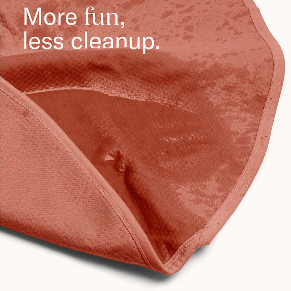 Dame Thro Waterproof Sex Blanket Copper showcasing its soft texture and waterproof design for easy cleanup.
