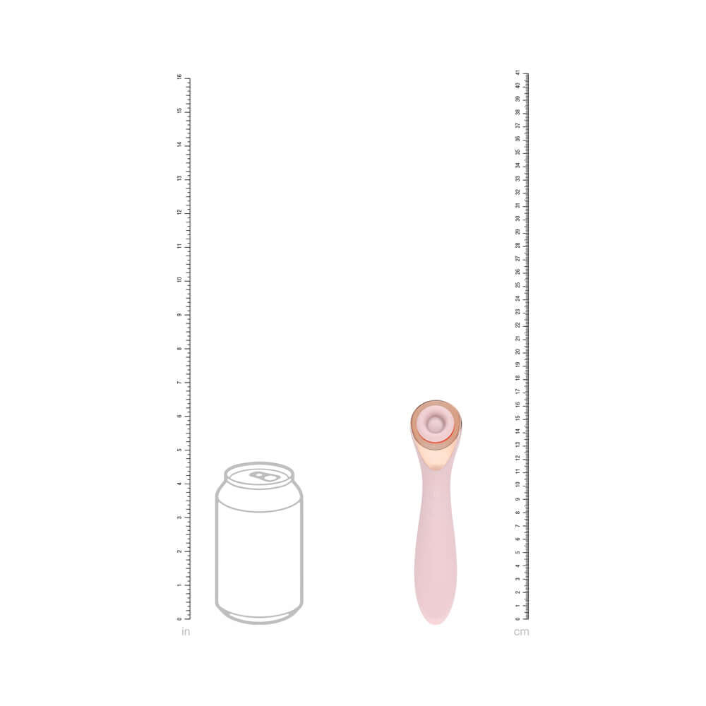 LoveLine Darling AirTapTech Rechargeable Vibrator Pink alongside a soda can for size comparison.