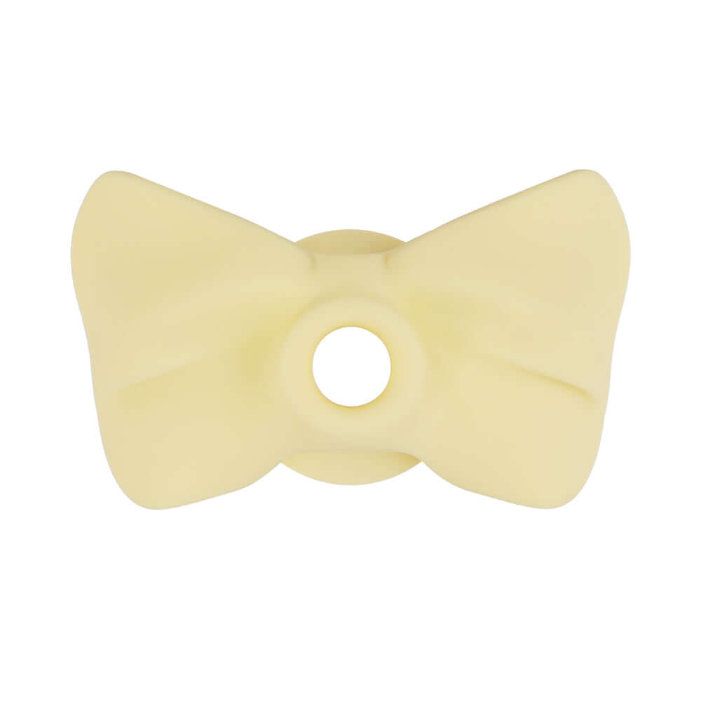 LoveLine Darling AirTapTech Rechargeable Vibrator Yellow accessory in light yellow bow shape with a central hole.