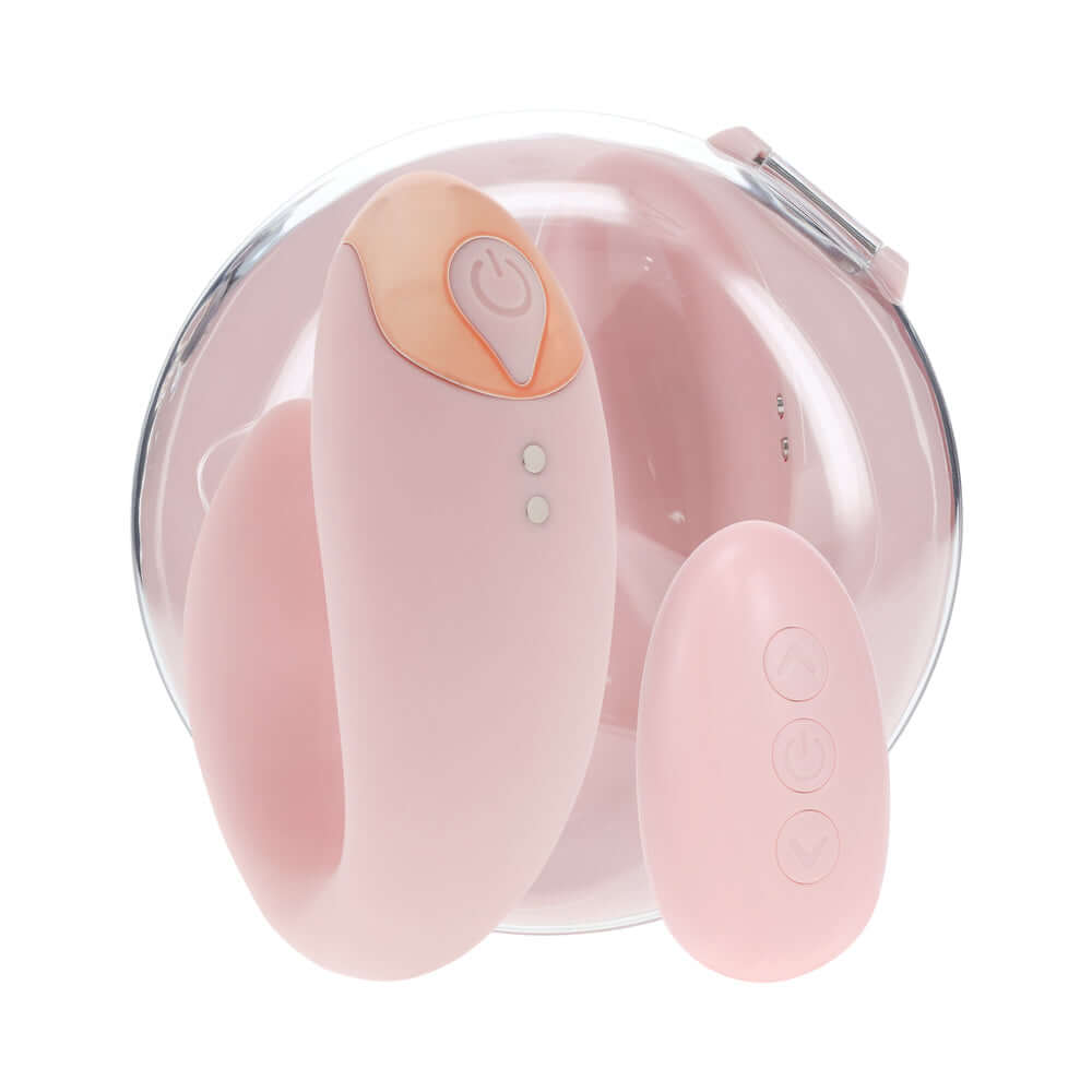 LoveLine Daydream AirTapTech Rechargeable Vibrator Pink with remote for dual stimulation in a compact, stylish design.