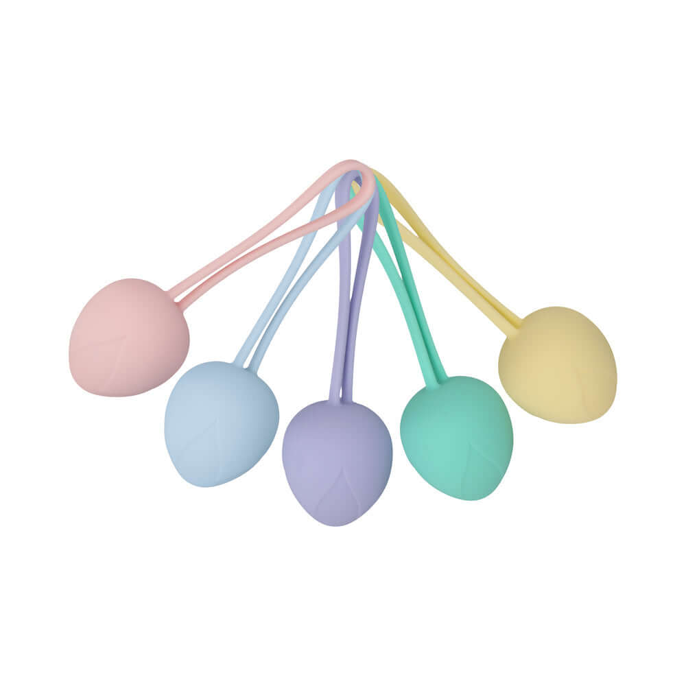 LoveLine PelviFit Berry Kegel Kit Multiweight Waterproof - colorful silicone Kegel balls for pelvic floor strengthening.