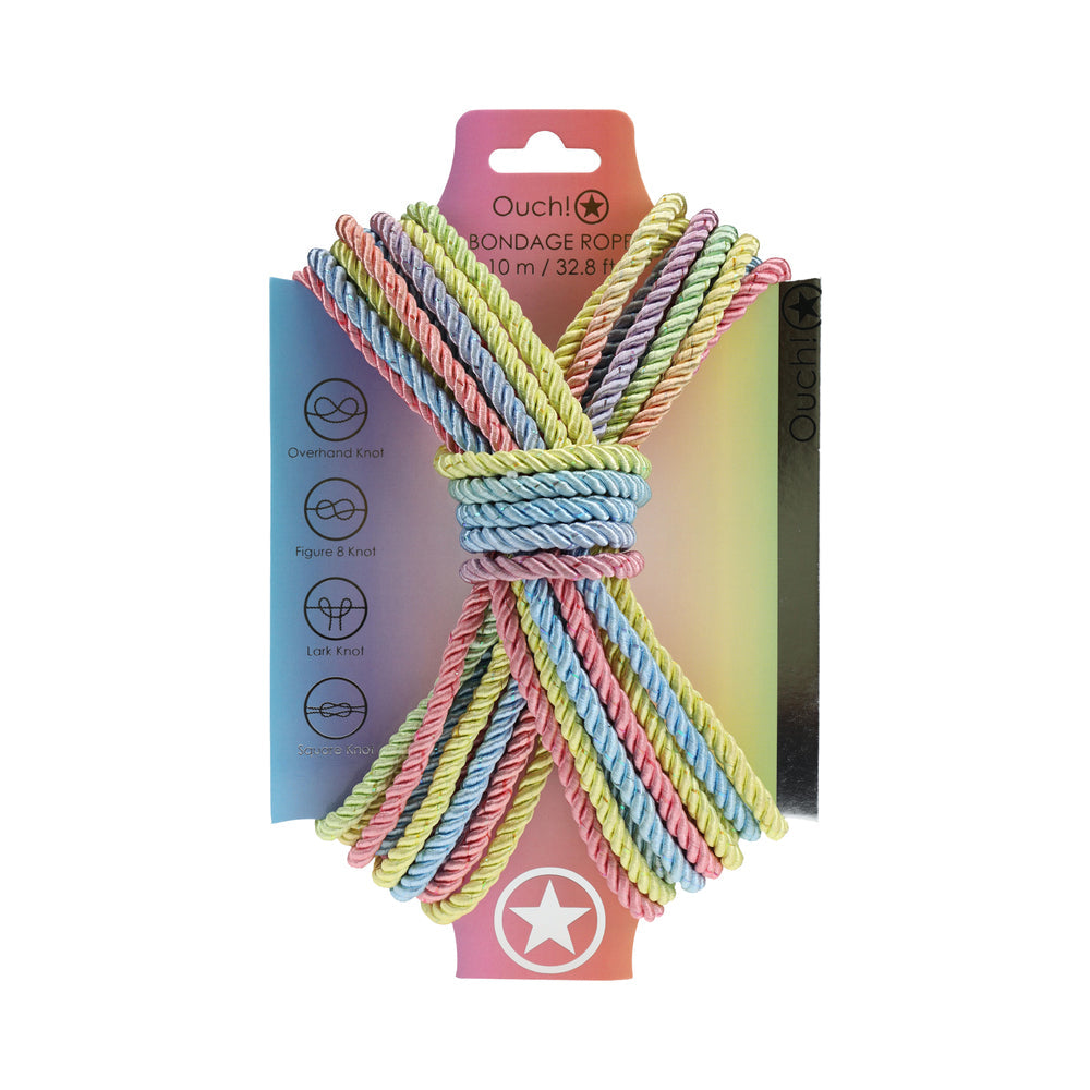 Ouch! Bondage Rope 10m Nylon Multicolor Pastel