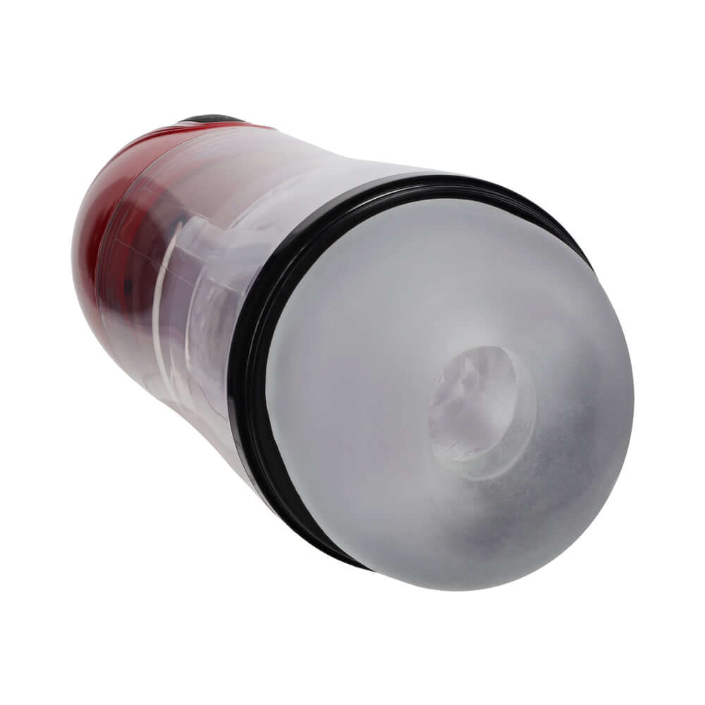 PUMPED SonicPull Masturbator Suction Vibration Red, high-performance stroker designed for intense pleasure.