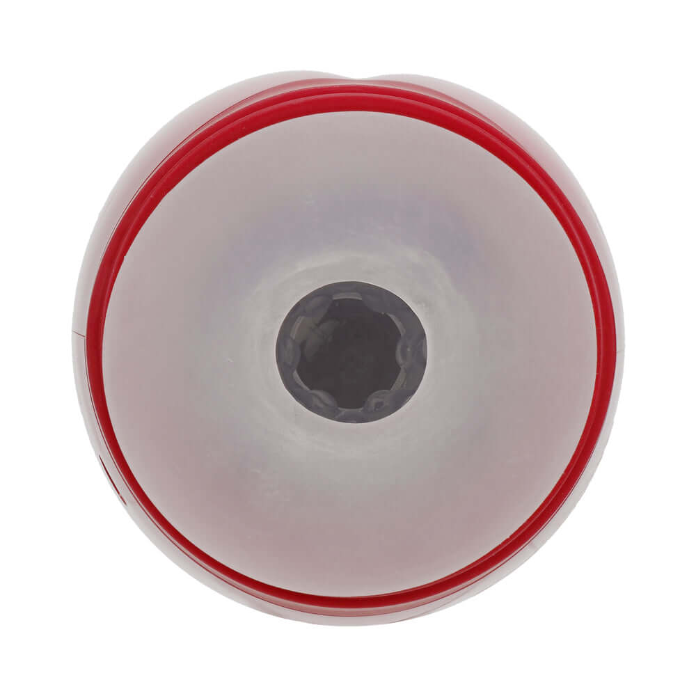 PUMPED Virtuo Masturbator Suction Vibration Phone Attachment top view showing design and opening.