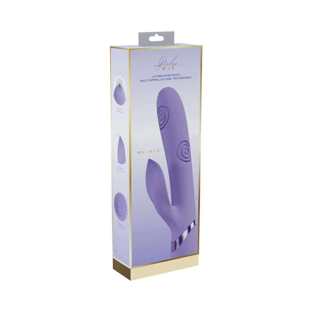 VIVE Fronda Rechargeable G-Spot and Tapping Leaf Clit Stimulator Lavender