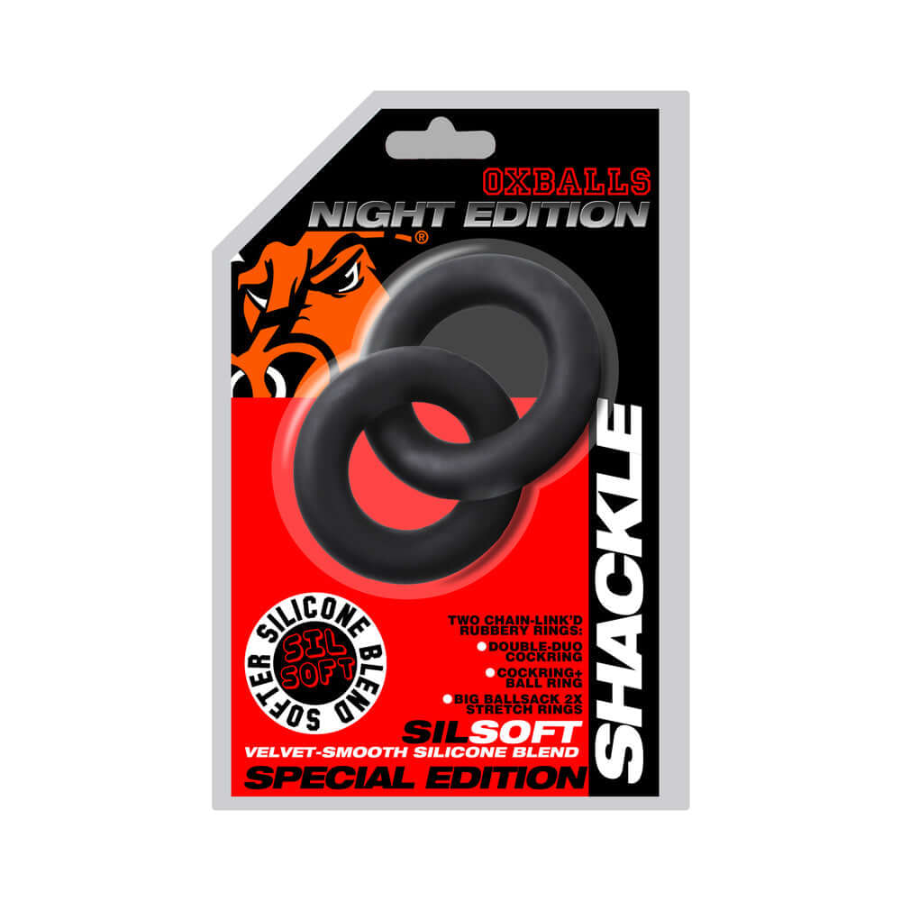 Oxballs Shackle Double Link'd Cock/Ball Rings Special Edition Night
