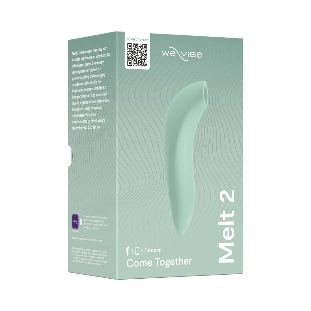 We-Vibe Melt 2 Pleasure Air Clitoral Stimulator Sage packaging with product details.