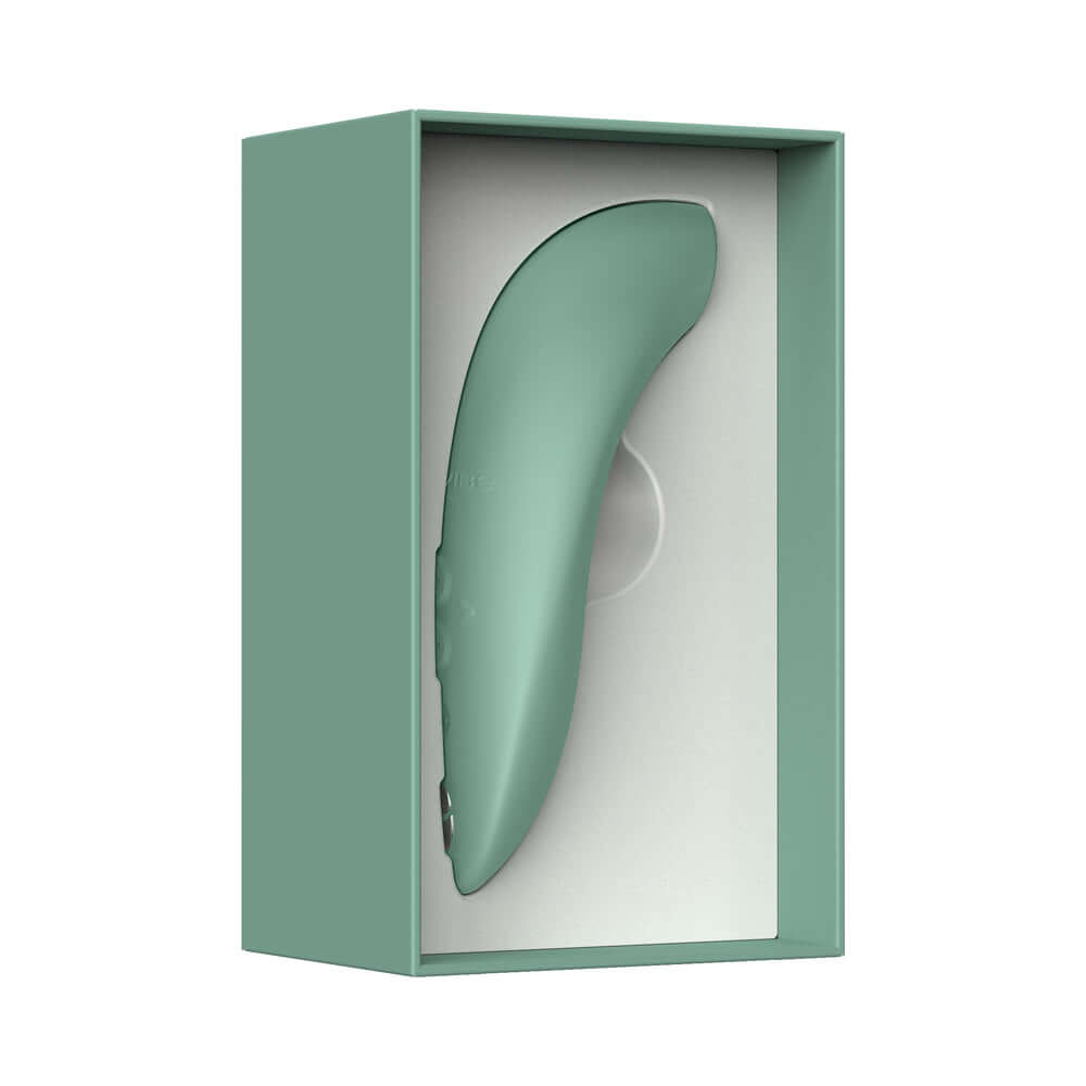 We-Vibe Melt 2 Pleasure Air Clitoral Stimulator Sage in its elegant packaging, highlighting its sleek design.