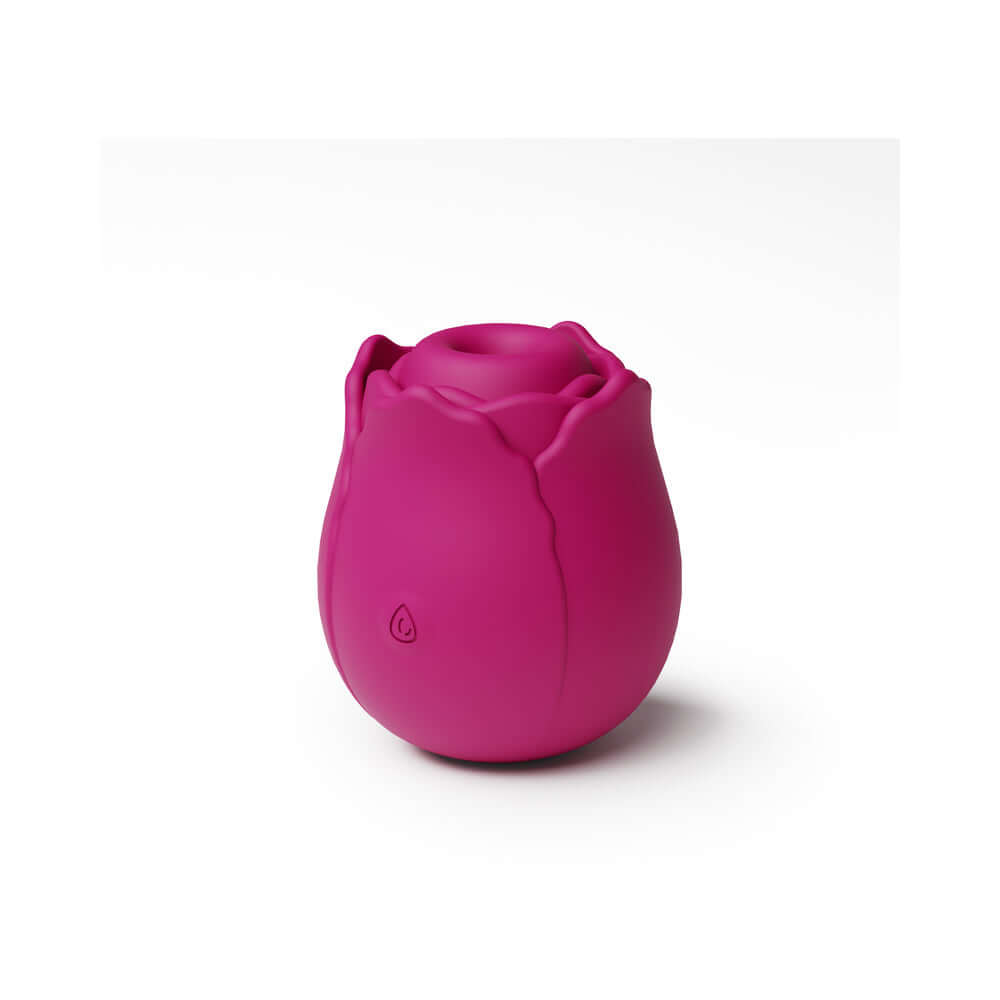 INYA The Vibrating Rose Red, a sculpted pleasure device resembling a rose, in vibrant pink color.