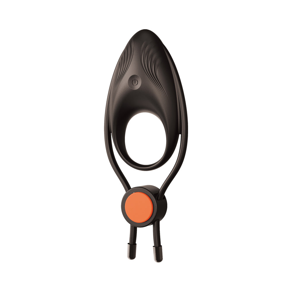 Cockpower Vibrating Ring with Adjustable Cock Tie Black