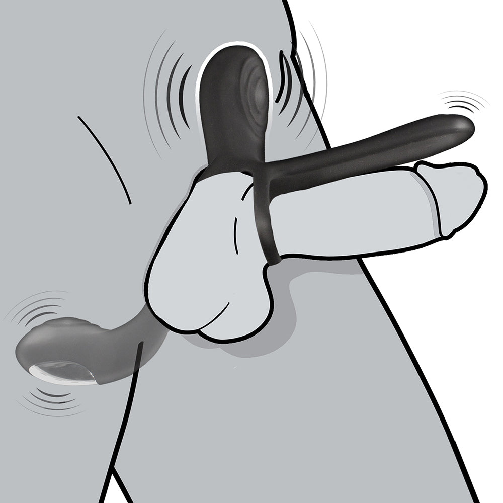 Enhancer Vibrating Lovers Ring Black