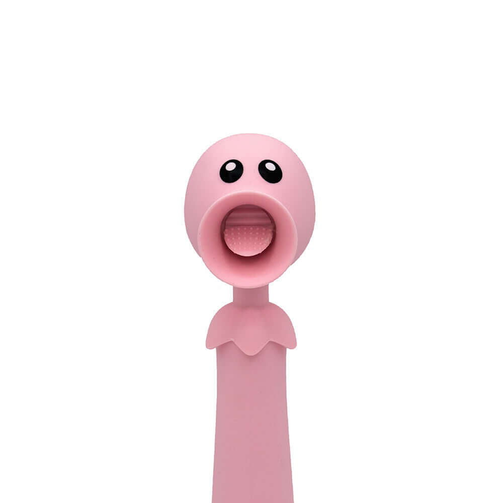 Lick n Stick Clit Flicker & G-Spot Vibrator with a playful design, featuring a flicking stimulator and soft texture.