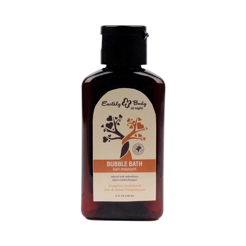 At Night Aphrodisiac Bubble Bath Grapefruit Sandalwood 2 Oz bottle for relaxation and romance