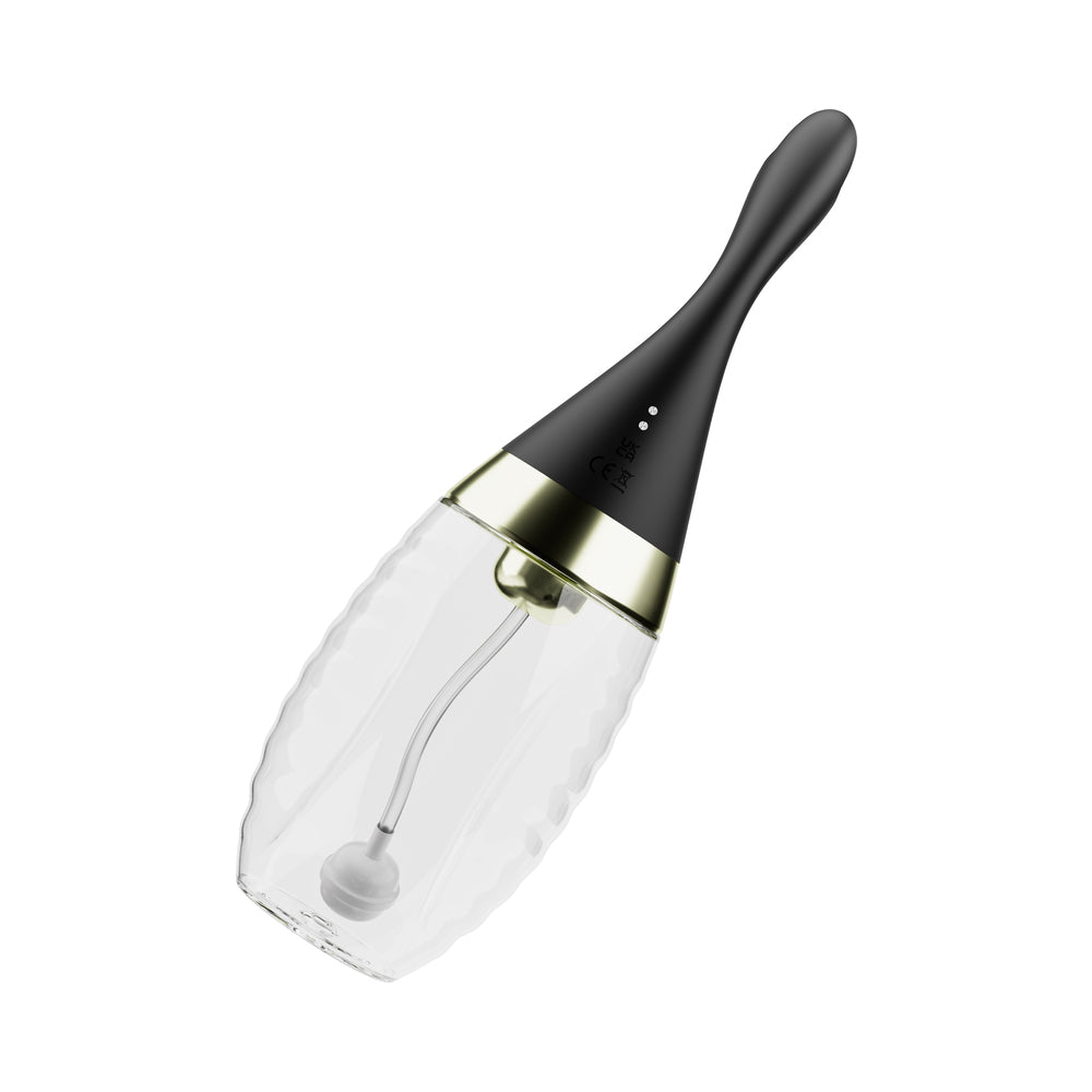 Anal Adventures Platinum Aqua Jet Black premium anal douche with customizable pressure and precision spouts.